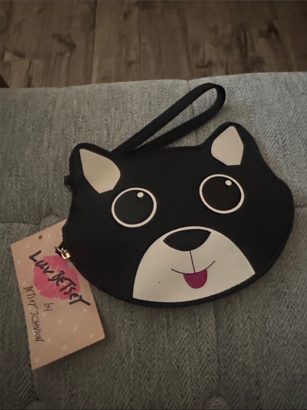 Betsey Johnson kitty wristlet .